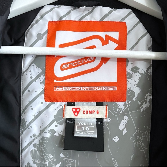 Arctiva Youth 10 Snow Jacket Black White Insulated Winter Coat Ski Snowboard - Picture 9 of 10